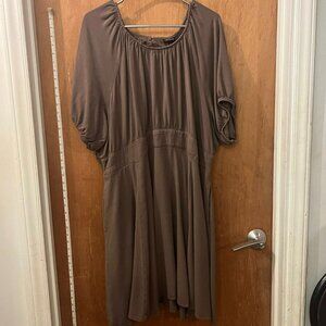 Size 2(2X) - Torrid - Dark Taupe Short Sleeve Midi Dress w/Open back